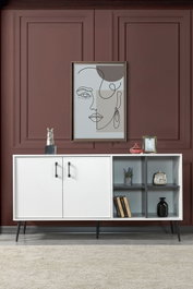 Hanah Home Şile 4612 Consola Blanco y Antracita